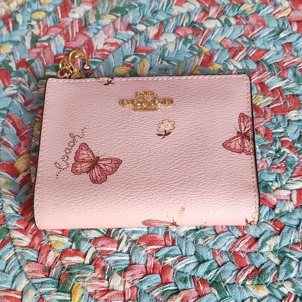 Coach Pink Butterfly Print Women's Wallet